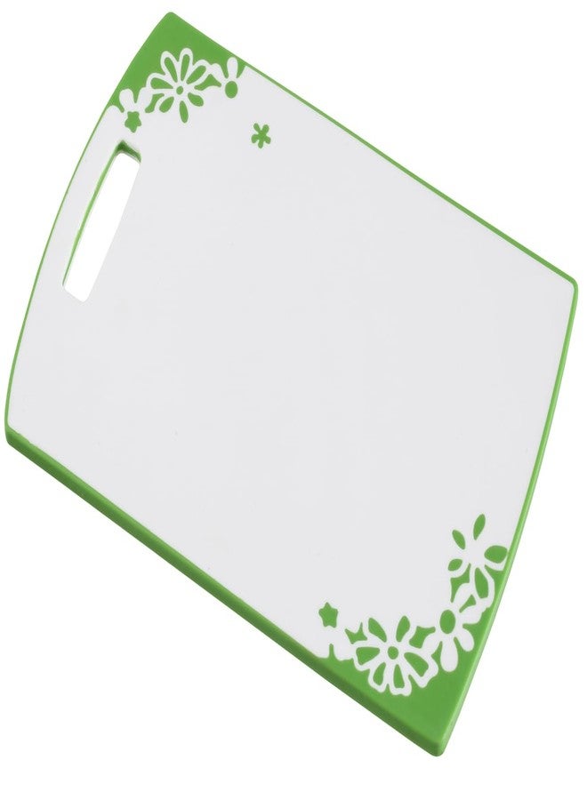 Kiwilon Chopping Board for Kitchen I Floral Pattern Cutting Board for Kitchen I Plastic Cutting Board (GreenXWhite, 40x28 CM)